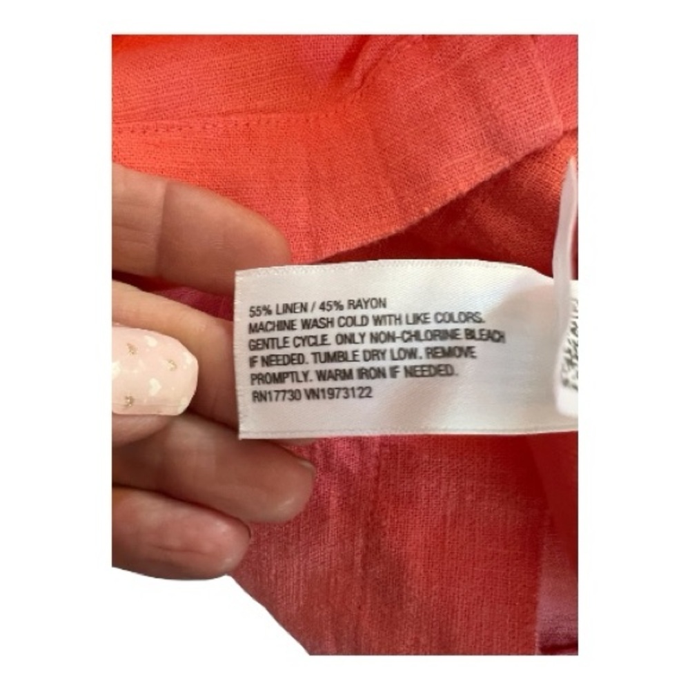 🆕 NWOT Universal Thread coral pink linen blend romper | size 2 - Picture 8 of 8